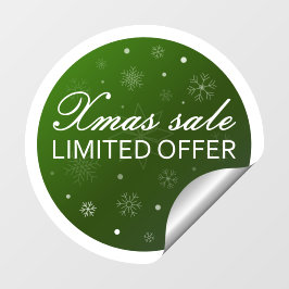 Xmas Sale Limited Offer - Green Silver Raamsticker