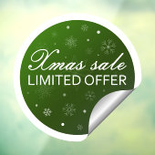 Xmas Sale Limited Offer - Green Silver Raamsticker (Vel 3)