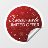 Xmas Sale Limited Offer - Red Silver  Raamsticker (Vel)