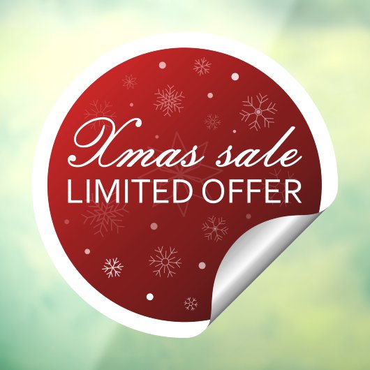 Xmas Sale Limited Offer - Red Silver  Raamsticker (Vel 3)