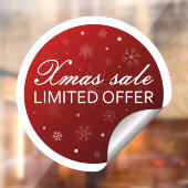 Xmas Sale Limited Offer - Red Silver  Raamsticker (Vel 2)