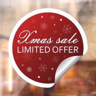Xmas Sale Limited Offer - Red Silver  Raamsticker