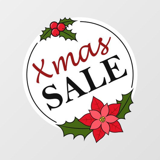 Xmas Sale Sticker - Holiday Window Cling (Vel)