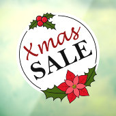 Xmas Sale Sticker - Holiday Window Cling (Vel 3)