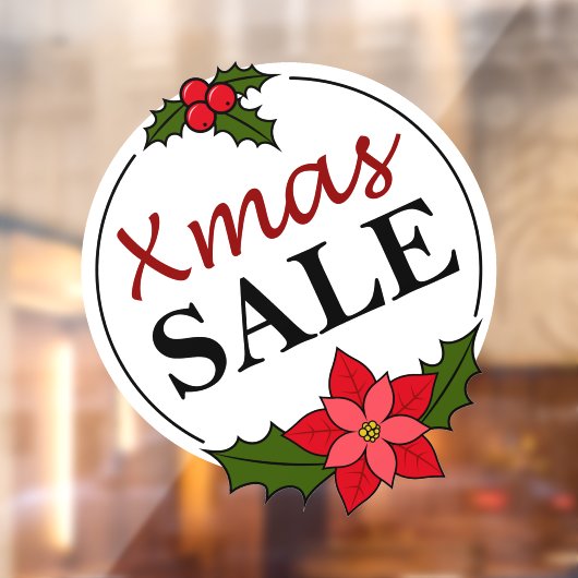 Xmas Sale Sticker - Holiday Window Cling (Vel 2)