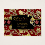 Xmas Salon Gift Kaart Spa Floral Red Gold (Achterkant)