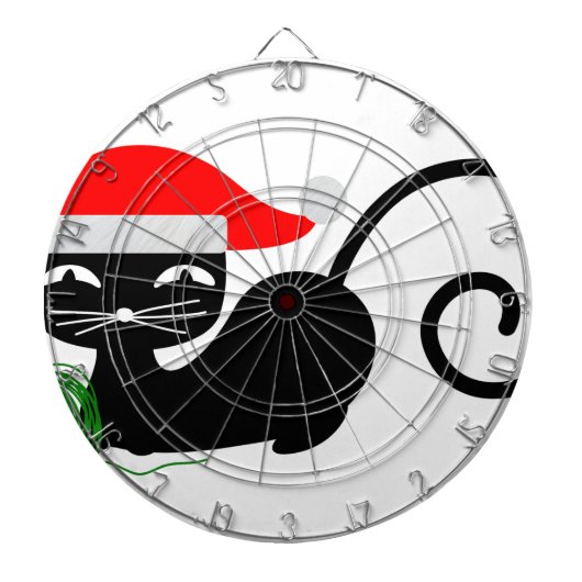 xmas santa cat dartbord (Voorkant)