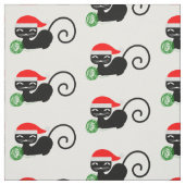 xmas santa cat fabric stof (Swatch)