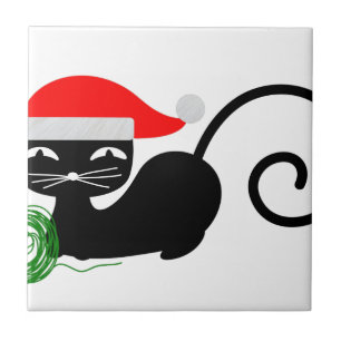 xmas santa cat tegeltje