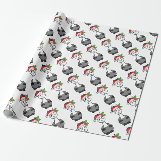 xmas santa claus alpaca cadeaupapier (Uitgerold)