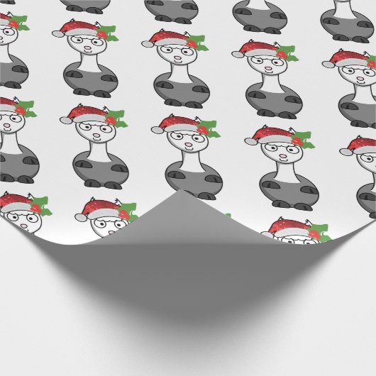 xmas santa claus alpaca cadeaupapier (Hoek)