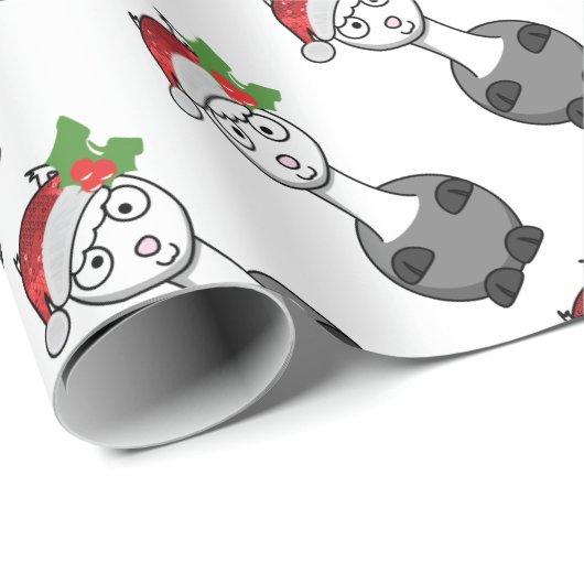 xmas santa claus alpaca cadeaupapier (Rol Hoek)
