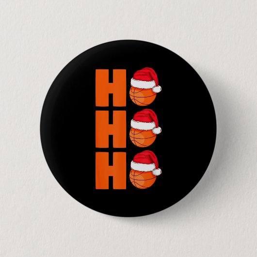Xmas Santa Claus Basketball Christmas  Ronde Button 5,7 Cm (Voorkant)