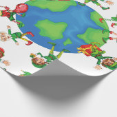 xmas santa claus elves cadeaupapier (Hoek)