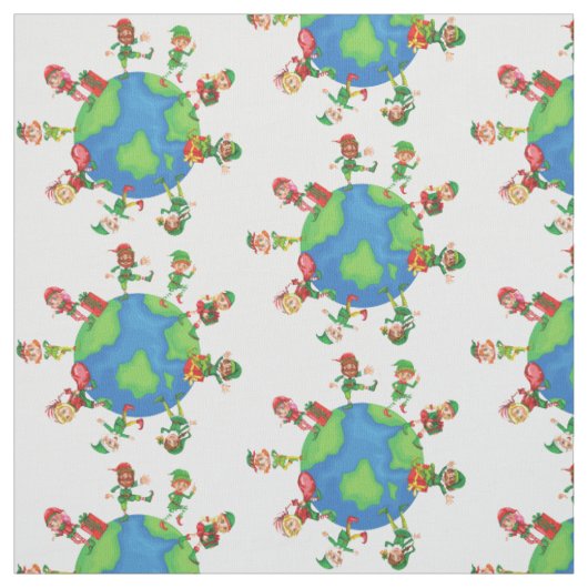 xmas santa claus elves stof (Swatch)