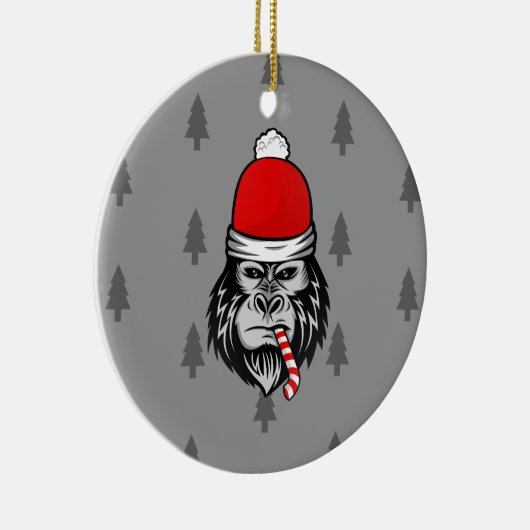 xmas santa claus gorilla keramisch ornament (Rechts)