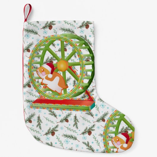 xmas santa claus hamster kleine kerstsok (Voorkant)