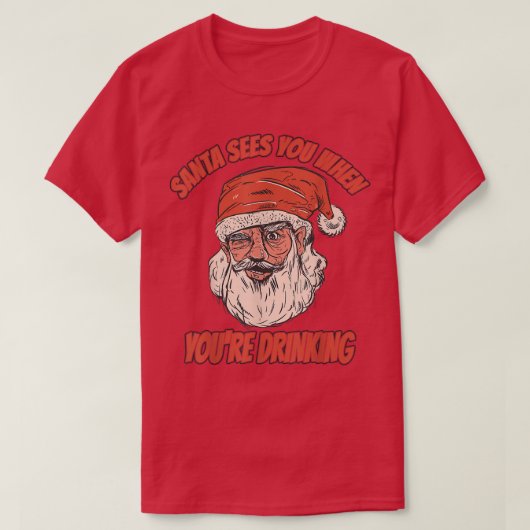Xmas Santa Claus kostuum bier drink tipsy happy Ch T-shirt (Design voorkant)