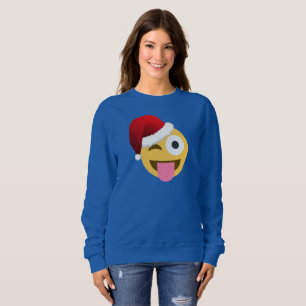xmas santa claus winnaar emoji womens sweatshirt
