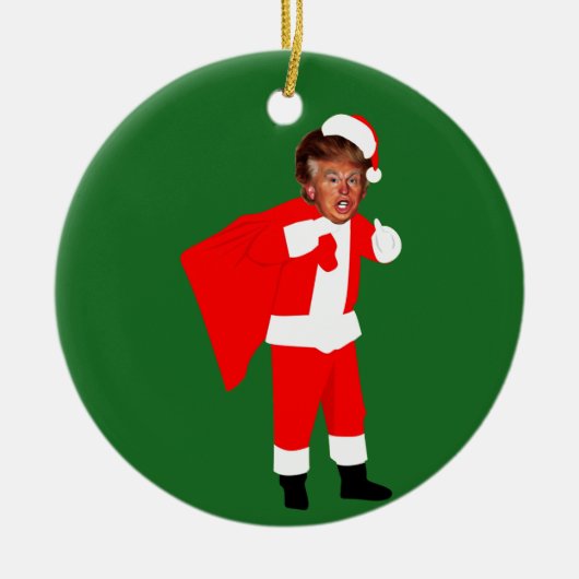xmas santa donald trump keramisch ornament (Voorkant)