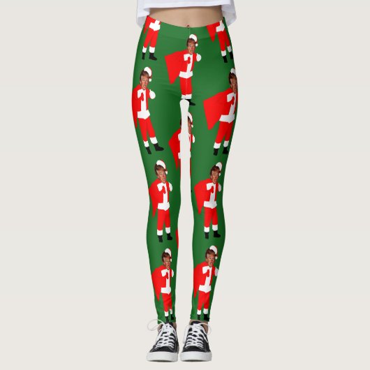 xmas santa donald trump leggings (Voorkant)