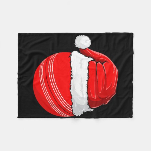 Xmas Santa Hat Christmas Cricket  Fleece Deken (Voorkant (Horizontaal))
