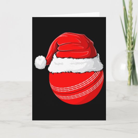 Xmas Santa Hat Christmas Cricket Kaart (Voorkant)