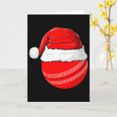 Xmas Santa Hat Christmas Cricket Kaart (Gele Bloem)