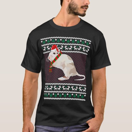 Xmas Santa Hat Gerbil Ugly Kerstmis T-shirt (Voorkant)