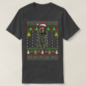 Xmas Santa Hat German Wirehaired Pointer Dog Ugly  T-shirt (Design voorkant)