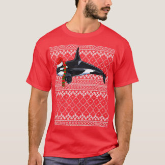 Xmas Santa Hat Orca Killer Whale Ugandekerst T-shirt
