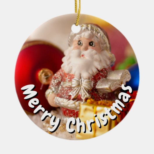 XMAS SANTA KAART KERAMISCH ORNAMENT (Voorkant)