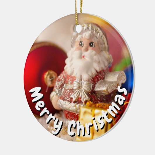 XMAS SANTA KAART KERAMISCH ORNAMENT (Links)
