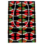Xmas Santa Sugar Skulls Medium Cadeauzakje (Voorkant)