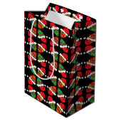 Xmas Santa Sugar Skulls Medium Cadeauzakje (Achterkant Gekanteld)