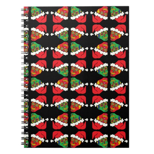 Xmas Santa Sugar Skulls Notitieboek (Voorkant)