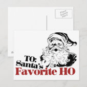 XMAS Santas Favoriete HO Feestdagenkaart (Voorkant / Achterkant)