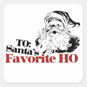 XMAS Santas Favoriete HO Vierkante Sticker