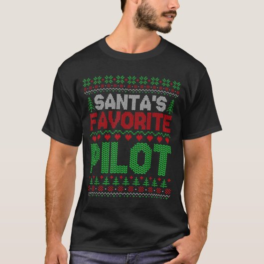Xmas Santa's Favorite Lot Funny Ugly Christmas Swe T-shirt (Voorkant)