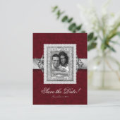 Xmas Save the Date Fotokaart - Trouwjuwelen Rood Aankondigingskaart (Staand voorkant)