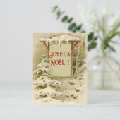 xmas scène met werpbord briefkaart (Staand voorkant)