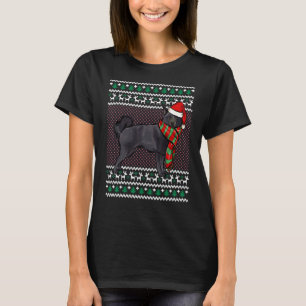 Xmas Schipperke Dog Santa Hat Lelijke Kerst T-shirt