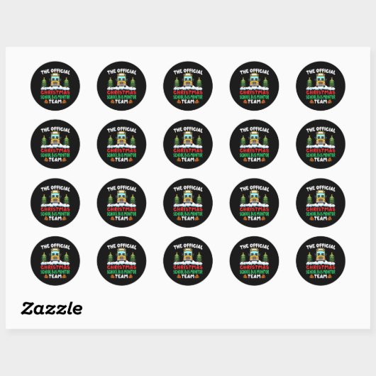 Xmas School Bus Monitor Team School Bus Monitor  Ronde Sticker (Vel)