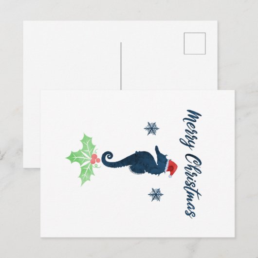 Xmas Seahorse Briefkaart (Voorkant / Achterkant)