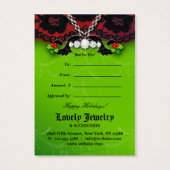 Xmas Sieraden N Kant Mode Rood Groen Cadeau Kaart (Achterkant)