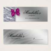 Xmas Sieraden Zebra Prijs Label Roze Zilver Sparkl Mini Visitekaartjes (Voorkant /achterkant)