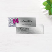 Xmas Sieraden Zebra Prijs Label Roze Zilver Sparkl Mini Visitekaartjes (Bureau)