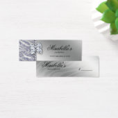Xmas Sieraden Zebra Prijs Label Silver Sparkle Mini Visitekaartjes (Bureau)