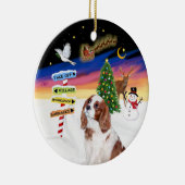 Xmas Signs - Blenheim Cavalier King Charles (A2) Keramisch Ornament (Rechts)