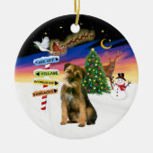Xmas Signs - Border Terrier Keramisch Ornament (Voorkant)